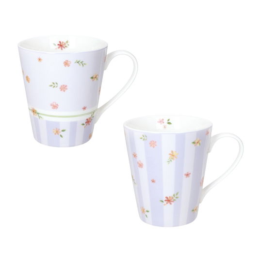 Set 2 cani, Polline Lilac, Brandani, D8.5x10 cm, 320 ml, portelan New Bone China