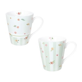 Set 2 cani, Polline Green, Brandani, D8.5x10 cm, 320 ml, portelan New Bone China