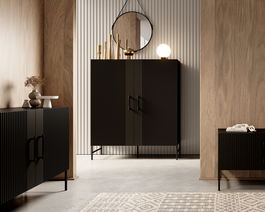 Dulap multifunctional ELTAP, Raftt, 122x42x140 cm, PAL/MDF, negru
