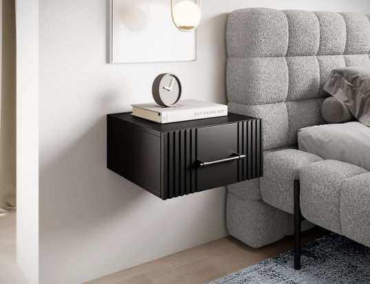 Noptiera ELTAP, Raftt, 40x42-44x20 cm, PAL/MDF, negru