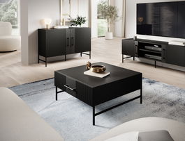 Masuta de cafea ELTAP, Raftt, 82x82x40 cm, PAL/MDF, negru