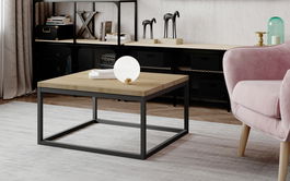 Masuta de cafea ELTAP, Moss, 65x65x36 cm, otel/PAL, negru/sonoma