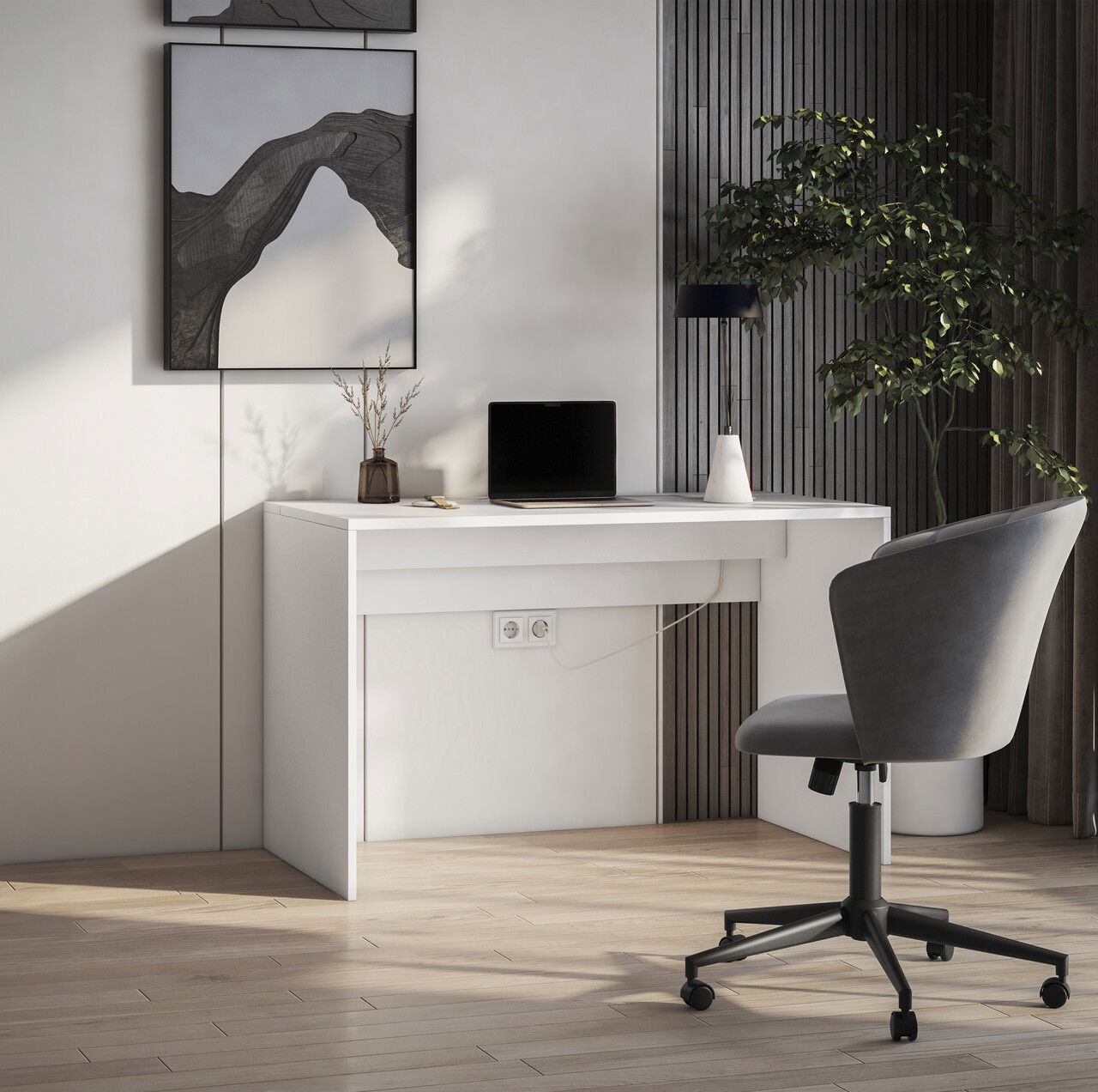 Birou ELTAP, Nevy, 140x60x75 cm, PAL/PVC, alb