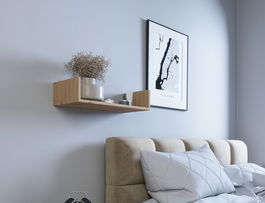 Raft de perete ELTAP, Vissta, 60x25x14 cm, PAL/PVC, stejar