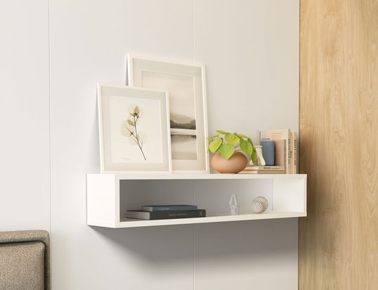 Raft de perete ELTAP, Finees, 80x15x15 cm, PAL/PVC, alb