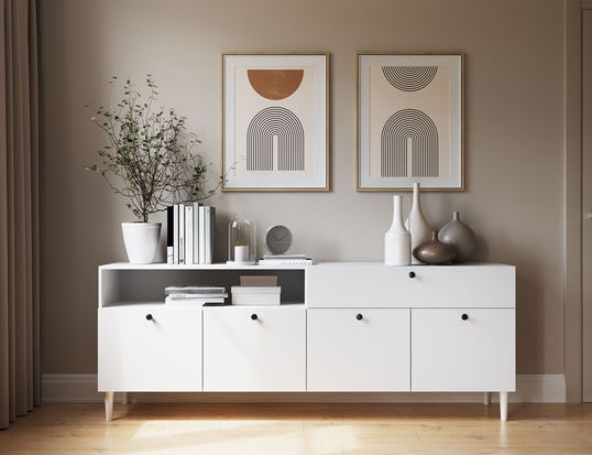 Comoda ELTAP, Dullum, 200x40x75 cm, MDF, alb