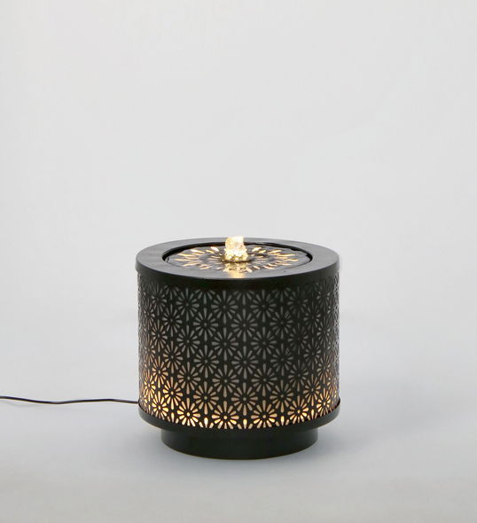 Fantana decorativa cu LED Miki, Bizzotto, D25x23 cm, metal, negru