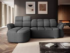 Coltar extensibil stanga 3 locuri ELTAP, Beneth, 301x185x115 cm, lemn/poliester, gri inchis