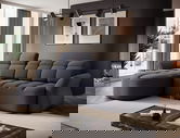 Coltar extensibil stanga 3 locuri ELTAP, Beneth, 301x185x115 cm, lemn/poliester, albastru