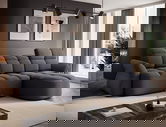 Coltar extensibil dreapta 3 locuri ELTAP, Beneth, 301x185x115 cm, lemn/poliester, albastru