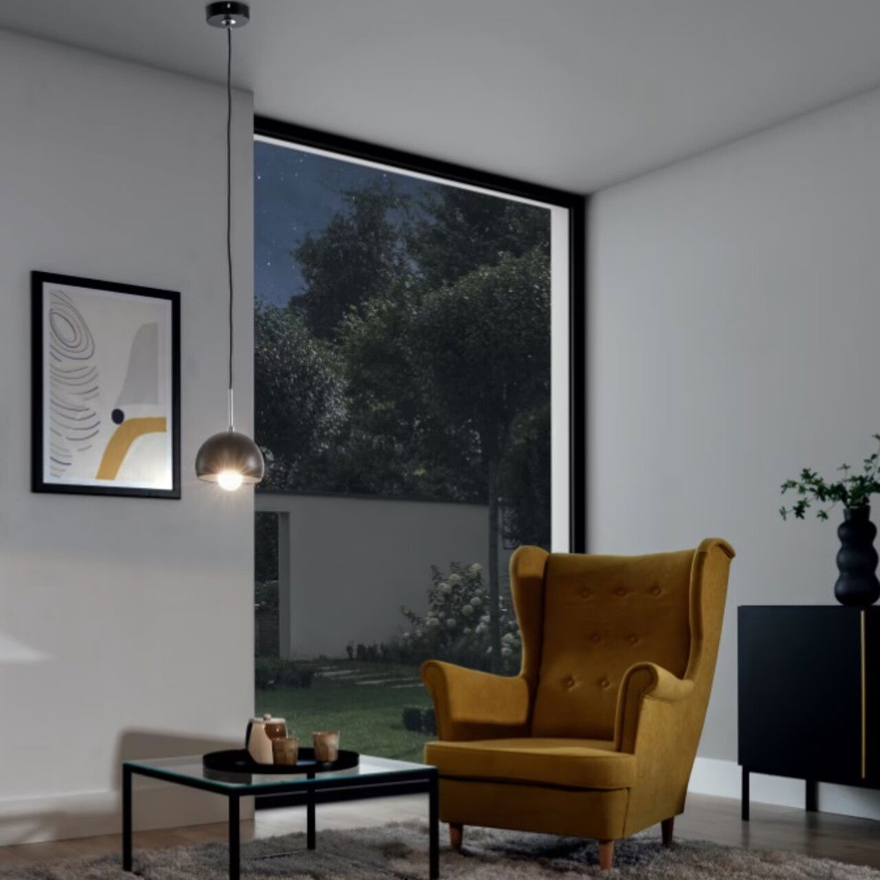 Lustra ELTAP, Canonus, 15x110 cm, 1xE27, 15W, otel, negru