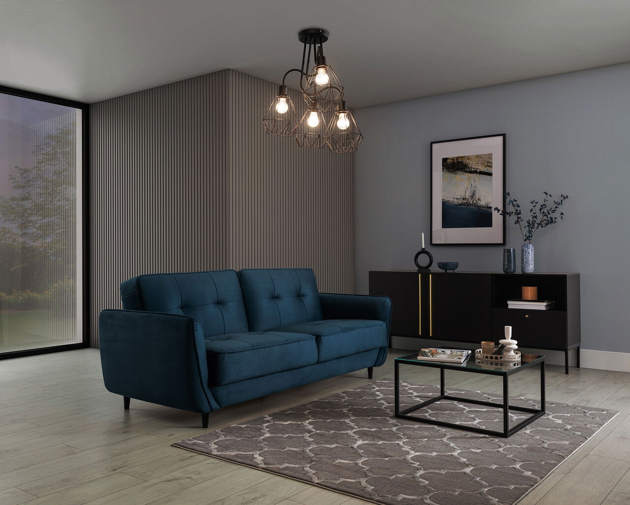 Lustra ELTAP, Bendinni, 60x60x50 cm, 4xE27, 15W, otel, negru