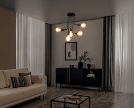 Lustra ELTAP, Indigeo, 55x47 cm, 5xE27, 15W, otel, negru