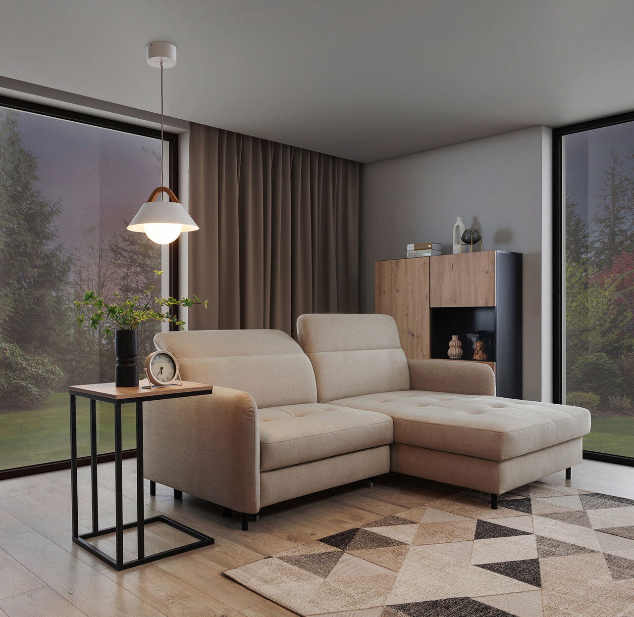 Lustra ELTAP, Almitara, 30x110 cm, 1xE27, 15W, otel/PVC, alb/maro