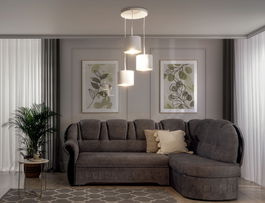 Lustra ELTAP, Vespillo, 45x105 cm, 3xE27, 15W, otel/PVC, alb/auriu