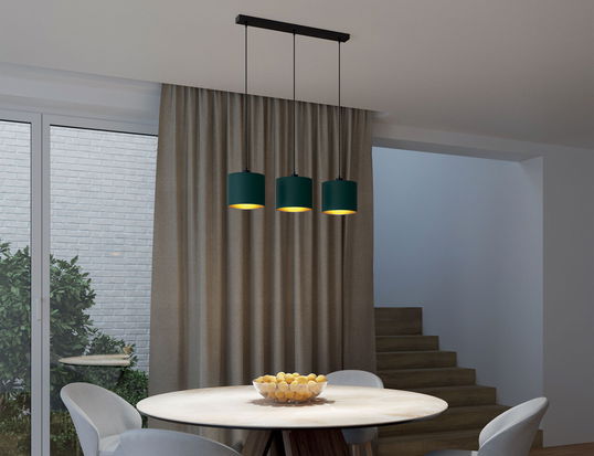 Lustra ELTAP, Vespillo, 75x18x105 cm, 3xE27, 15W, otel/PVC, verde/auriu