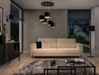 Lustra ELTAP, Vespillo, 58x115 cm, 5xE27, 15W, otel/PVC, verde/auriu