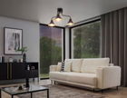 Lustra ELTAP, Detmer, 66x29 cm, 3xE27, 15W, otel, negru/auriu