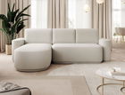Coltar extensibil stanga 4 locuri ELTAP, Aurumm, 285x180x92 cm, lemn/poliester, alb murdar
