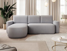 Coltar extensibil stanga 4 locuri ELTAP, Aurumm, 285x180x92 cm, lemn/poliester, gri inchis
