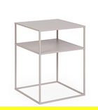 Consola Alrik, Bizzotto, 37.5x37.5x50.5 cm, otel, bej