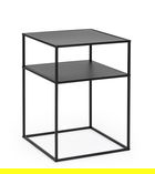 Consola Alrik, Bizzotto, 37.5x37.5x50.5 cm, otel, negru