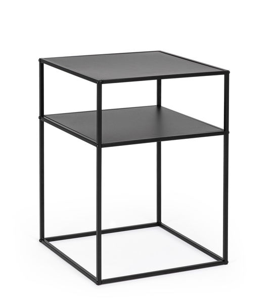 Consola Alrik, Bizzotto, 37.5x37.5x50.5 cm, otel, negru