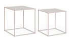 Set 2 masute de cafea Alrik, Bizzotto, 34x34x37 cm/38x38x41 cm, otel, bej