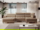 Coltar extensibil stanga 4 locuri ELTAP, LT-20TOS, Berrto, 306x165x100 cm, lemn/poliester, maro deschis