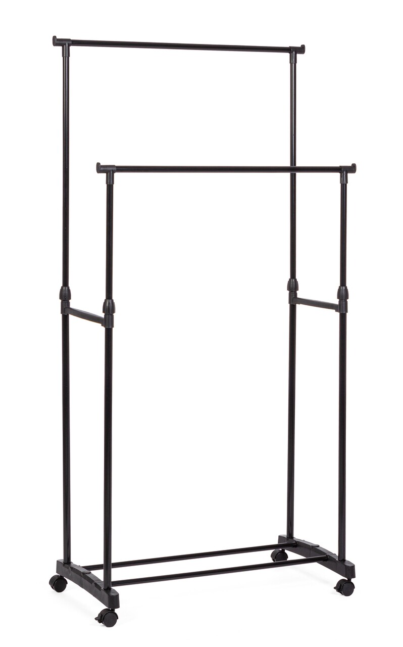 Suport pentru umerase Roald, Bizzotto, 80x42x90-160 cm, otel, negru