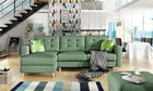 Coltar extensibil reversibil 3 locuri ELTAP, AsgL-08, Asgard, 248x162x93 cm, lemn/poliester, verde deschis