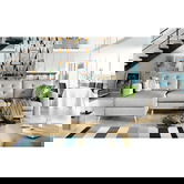 Coltar extensibil reversibil 3 locuri ELTAP, AsgL-12, Asgard, 248x162x93 cm, lemn/poliester, gri deschis