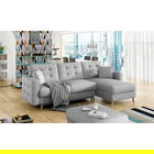 Coltar extensibil reversibil 3 locuri ELTAP, AsgL-19, Asgard, 248x162x93 cm, lemn/poliester, gri deschis