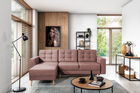Coltar extensibil reversibil 3 locuri ELTAP, AsgL-59, Asgard, 248x162x93 cm, lemn/poliester, roz inchis