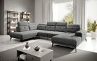 Coltar stanga 6 locuri ELTAP, LT-04FL, Bretan, 350x205x107 cm, lemn/poliester, gri