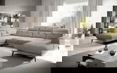 Coltar stanga 6 locuri ELTAP, LT-07PO, Bretan, 350x205x107 cm, lemn/poliester, gri