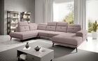 Coltar stanga 6 locuri ELTAP, LT-101GO, Bretan, 350x205x107 cm, lemn/poliester, roz deschis
