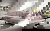Coltar stanga 6 locuri ELTAP, LT-101GO, Bretan, 350x205x107 cm, lemn/poliester, roz deschis