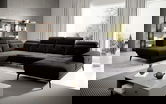 Coltar stanga 6 locuri ELTAP, LT-10VE, Bretan, 350x205x107 cm, lemn/poliester, negru