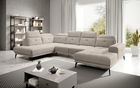 Coltar stanga 6 locuri ELTAP, LT-18SO, Bretan, 350x205x107 cm, lemn/poliester, bej deschis