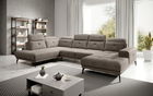 Coltar stanga 6 locuri ELTAP, LT-20MAR, Bretan, 350x205x107 cm, lemn/poliester, bej inchis