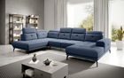 Coltar stanga 6 locuri ELTAP, LT-40GO, Bretan, 350x205x107 cm, lemn/poliester, albastru