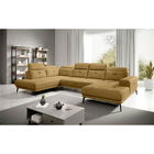 Coltar stanga 6 locuri ELTAP, LT-45NU, Bretan, 350x205x107 cm, lemn/poliester, mustar