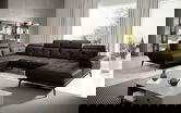 Coltar stanga 6 locuri ELTAP, LT-66SOF, Bretan, 350x205x107 cm, lemn/poliester, maro inchis
