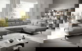 Coltar dreapta 6 locuri ELTAP, RT-03NU, Bretan, 350x205x107 cm, lemn/poliester, gri deschis