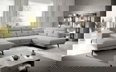 Coltar dreapta 6 locuri ELTAP, RT-04GO, Bretan, 350x205x107 cm, lemn/poliester, gri deschis