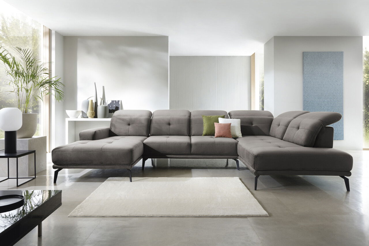 Coltar dreapta 6 locuri ELTAP, RT-04LO, Bretan, 350x205x107 cm, lemn/poliester, gri