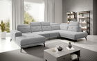 Coltar dreapta 6 locuri ELTAP, RT-04SO, Bretan, 350x205x107 cm, lemn/poliester, gri deschis
