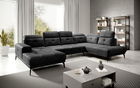 Coltar dreapta 6 locuri ELTAP, RT-06NU, Bretan, 350x205x107 cm, lemn/poliester, gri inchis