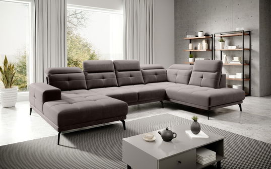 Coltar dreapta 6 locuri ELTAP, RT-07SAV, Bretan, 350x205x107 cm, lemn/poliester, gri
